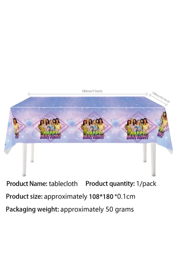 Tablecloth-108x180cm New Katseye Birthday Decoration Superstar Party Favors Stickers Poster Balloons