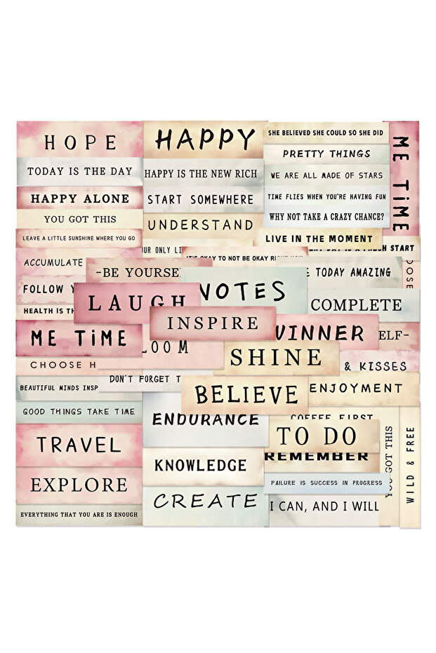 50PCS 50PCS Retro Label Vocabulary Graffiti PET Stickers Luggage Notebook Water Cup Phone Case Water