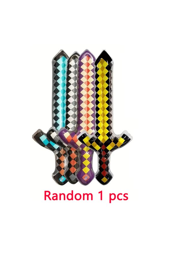 1Pcs sword random Pixel Style Toys Gemstone Sword Gold Sword Children's Toys parent-child Game per