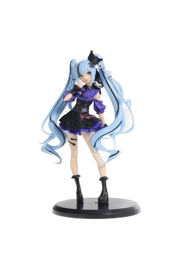 Bandai 21cm no box 21CM Hatsune Miku X Cinnamoroll Raccoon Demon Kuromi Kawaii Anime Peripheral Figu
