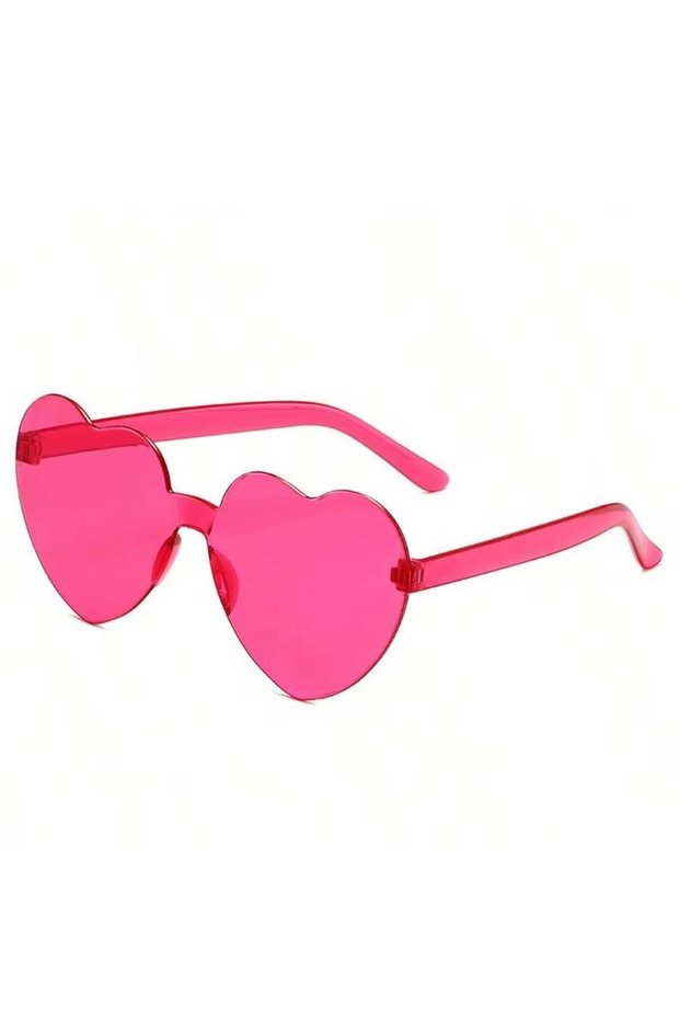 5PCS MINT GREEN 5pcs Heart Loving Gasses for Women Jelly Color Frameless Dazzling Color Glasses For