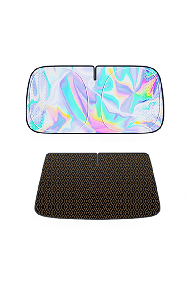 1pc SEAMETAL Car Sun Shade Windscreen Laser Sunshade Cover Foldable Car Front Window Sun Protection