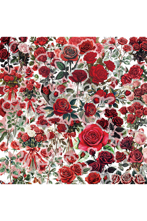 50PCS 50PCS Retro Red Rose Graffiti Stickers for Mobile Laptop Water Cup Plate Scrapbook Personalize