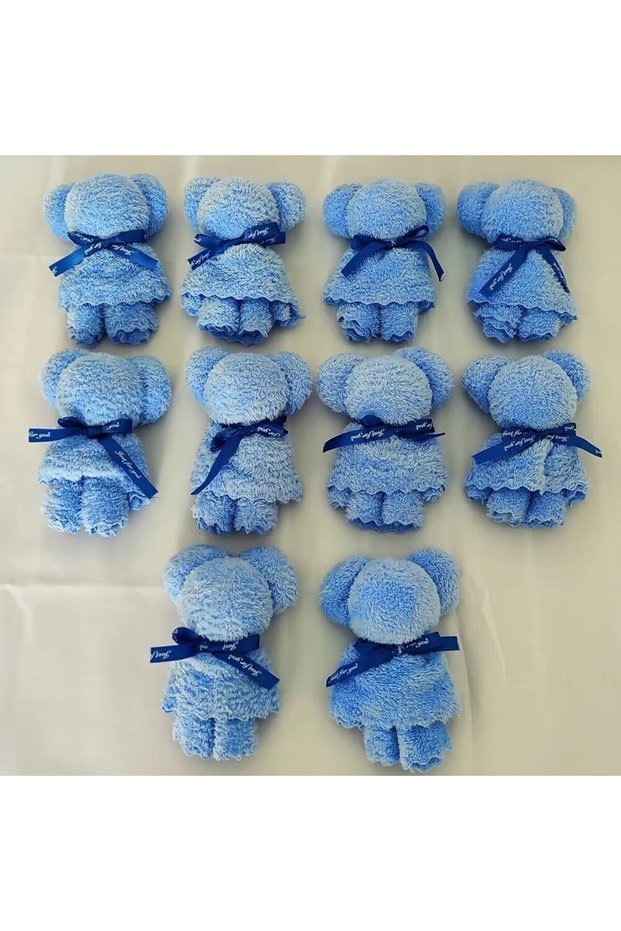 05 10PCS Bear Towel 30*30cm Coral Fleece Wedding Favors For Guests Bulk Bridesmaid Thanksgiving Gift