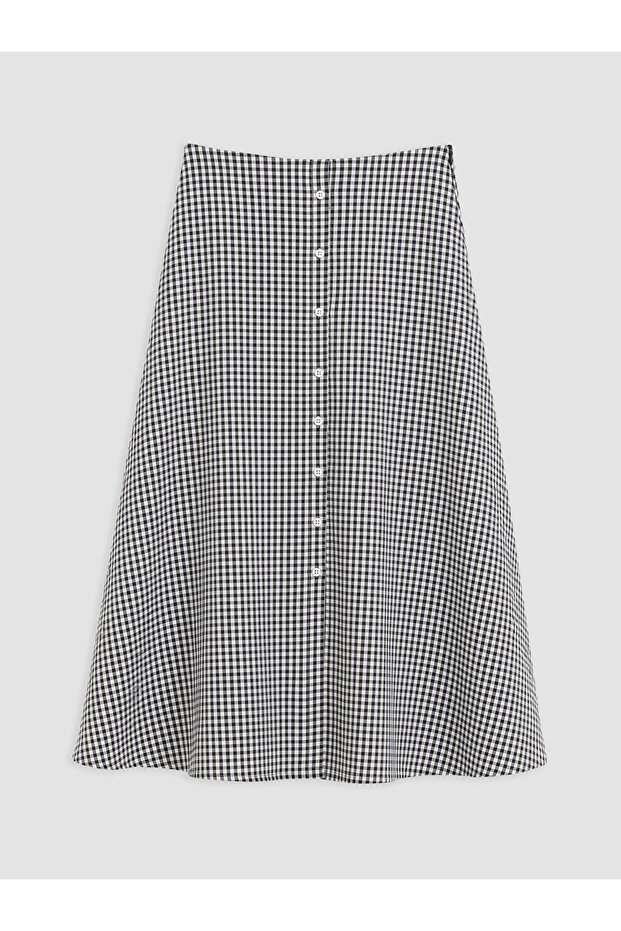 Black A-Line Skirt with Zipper at the Waist