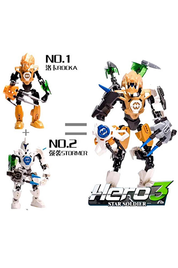 2Set Combined Hero Factory Star Warrior Building Blocks Evo 2in1 Combination Robot Mech Bionicle Fig
