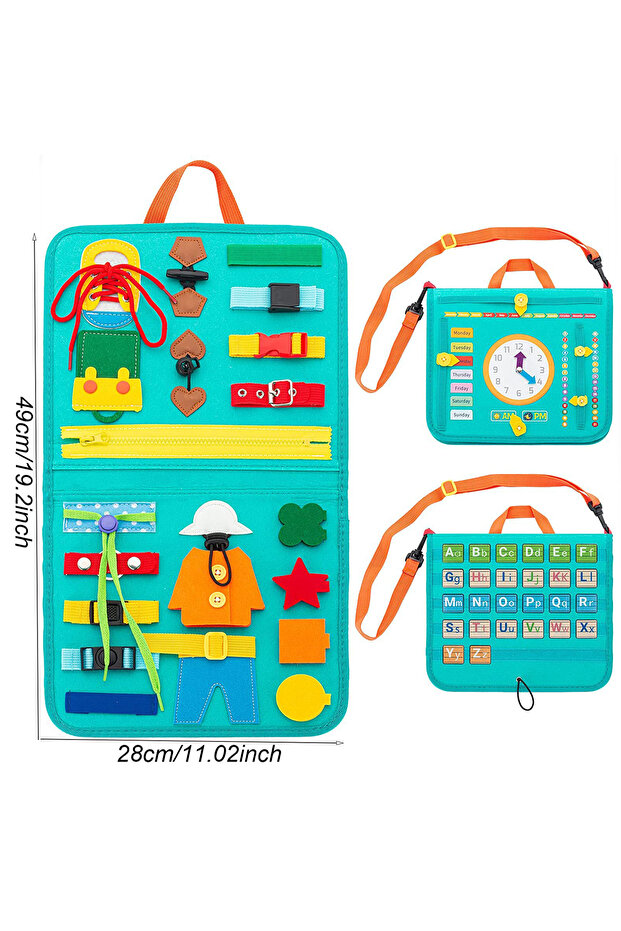 Green Montessori Toys Busy Board Sensory Activity Developing Board for Motor Skills,Learning Board f
