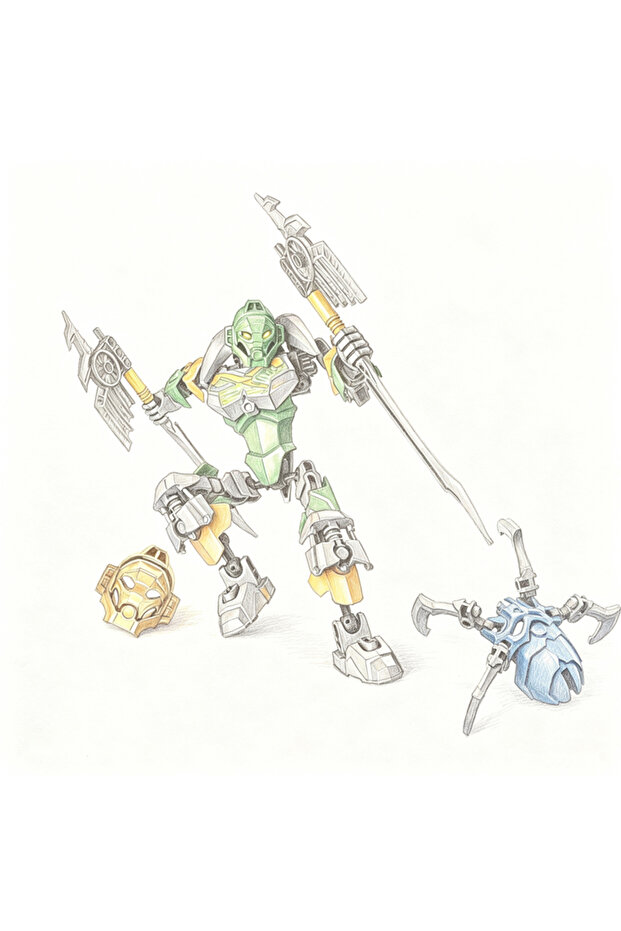 No Box Lewa Bionicle Series Skull Warrior Mask Maker Building Blocks Anime Action Figures Soldier Wa