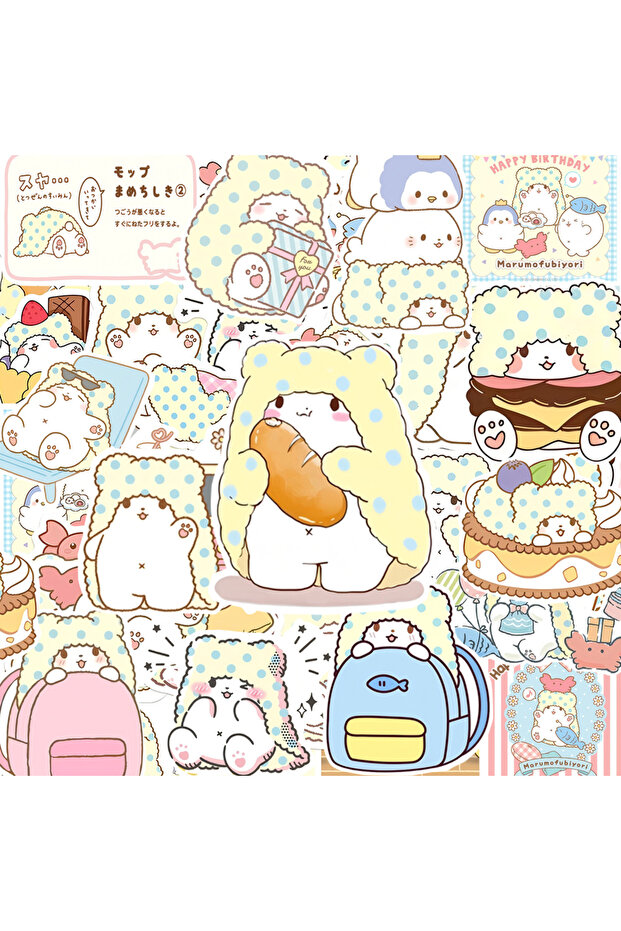 50PCS 10/30/50pcs Kawaii Marumofubiyori Stickers Cute Anime Decals DIY Scrapbook Helmet Motorcycle