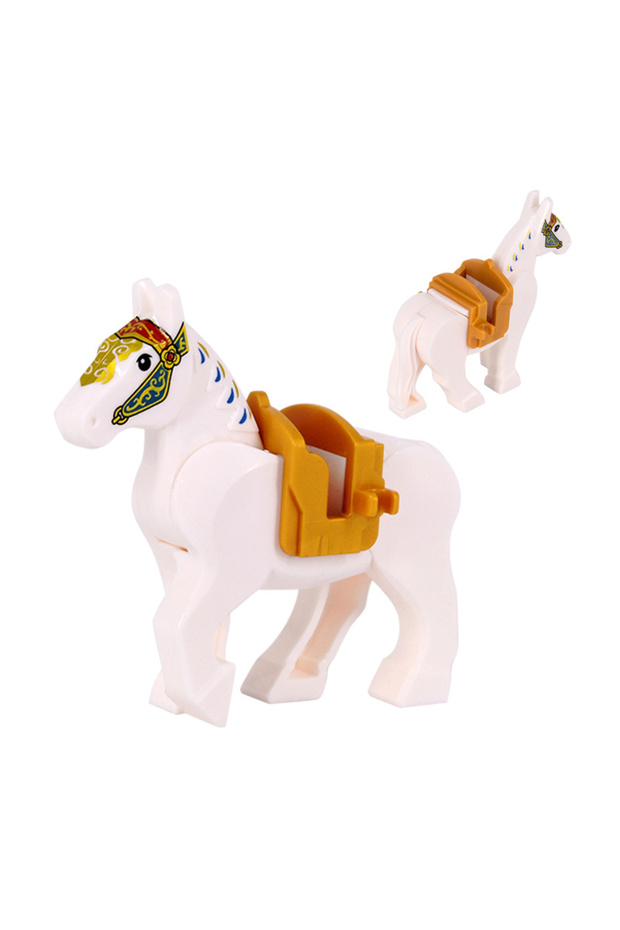 XPJ-MA-01 Medieval Series War-Horse Building Blocks White/Black/Brown Horses Battle Steed DIY Bricks