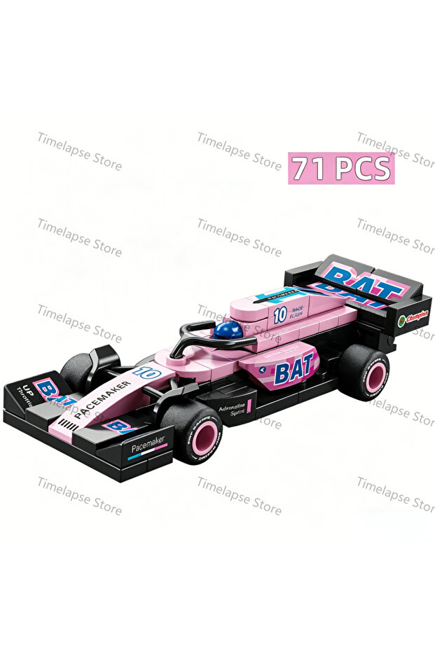 no Box 71pcs NEW DIY Four Grid Formula Racers Racing Car Pull Back Speed Vehicle Building Blocks Kit