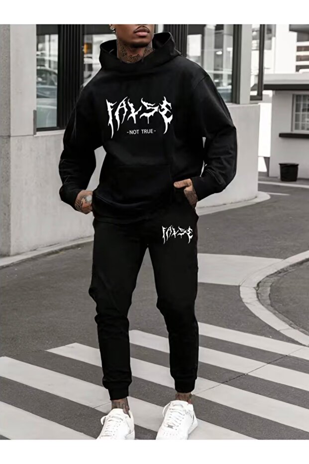 Men's Oversize 3-Strand Comfortable Fit Tracksuit Set
