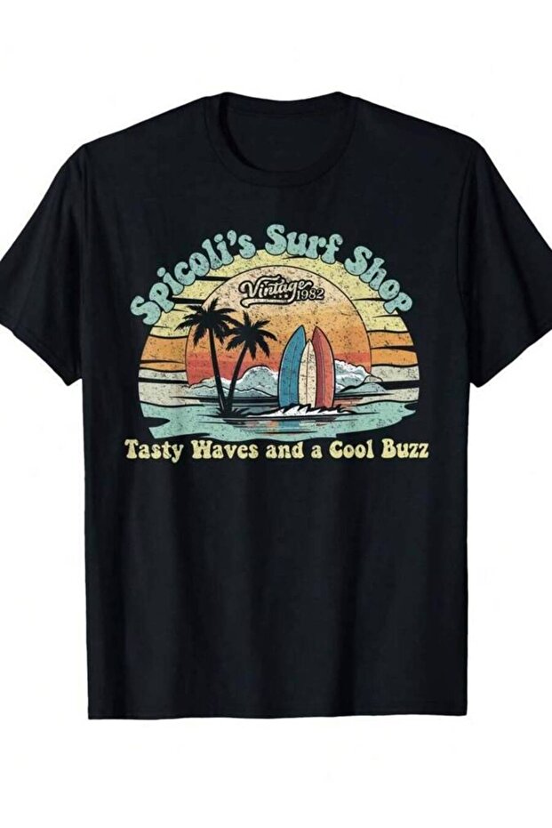 تي شيرت Surf Shop Est 1982 Retro 90s Sunset