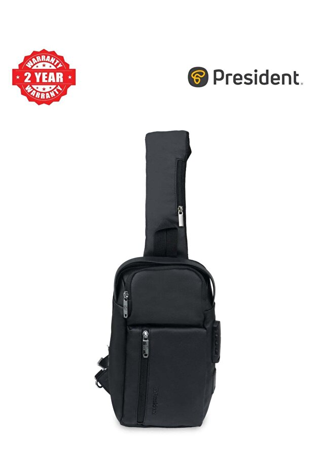 Premium Chest Crossbody Bag Small Shoulder Backpack for Men ( BLACK ) SBP9059