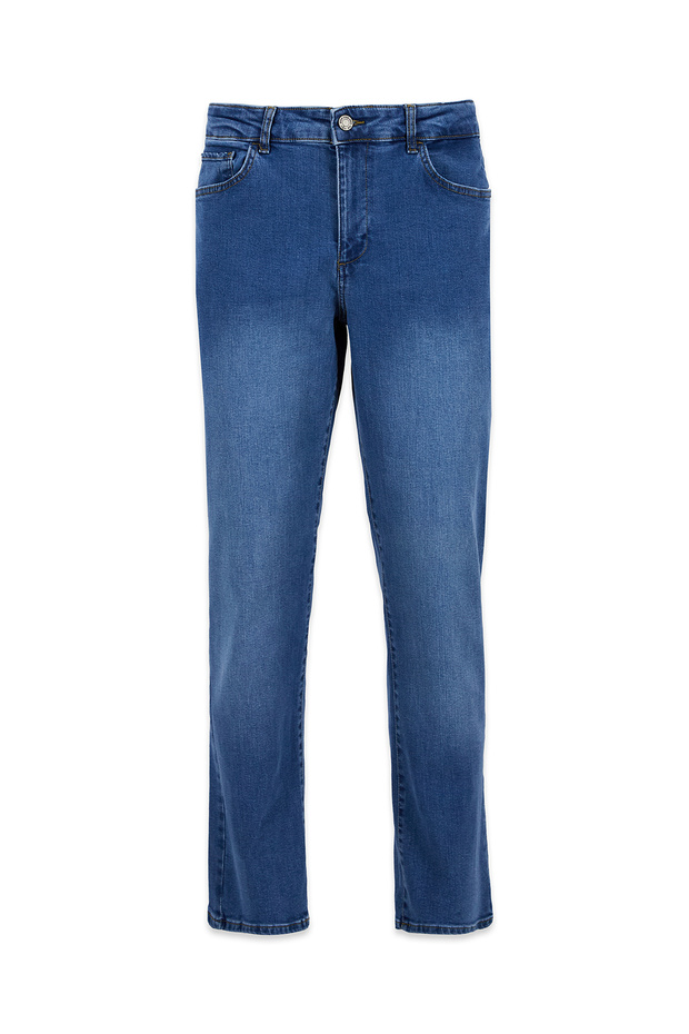 Regular Fit Standard Cut Cotton 5-Pocket Denim Trousers