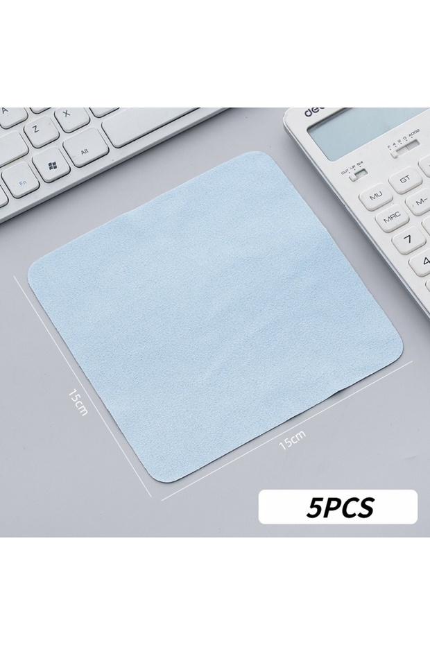 5pcs blue 5pcs Suede Microfiber Cleaning Cloths Anti-Fog Lint-Free Screen Wipes for Eyeglasses Phone