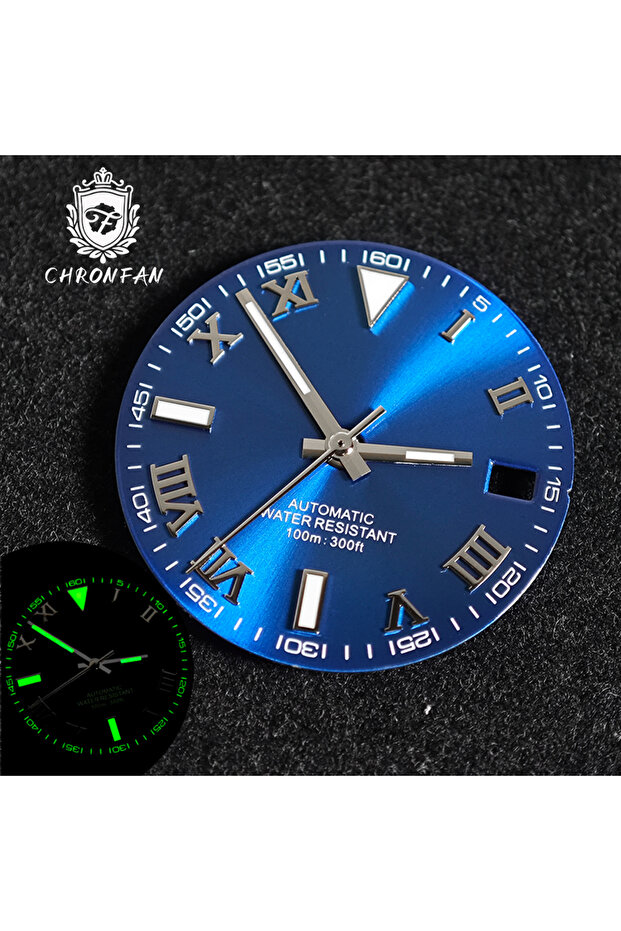 D-05 A set 29mm Wimbledon Style Roman Numeral blue Sunburst Dial Watch Dial Face For NH35 NH36 NH38