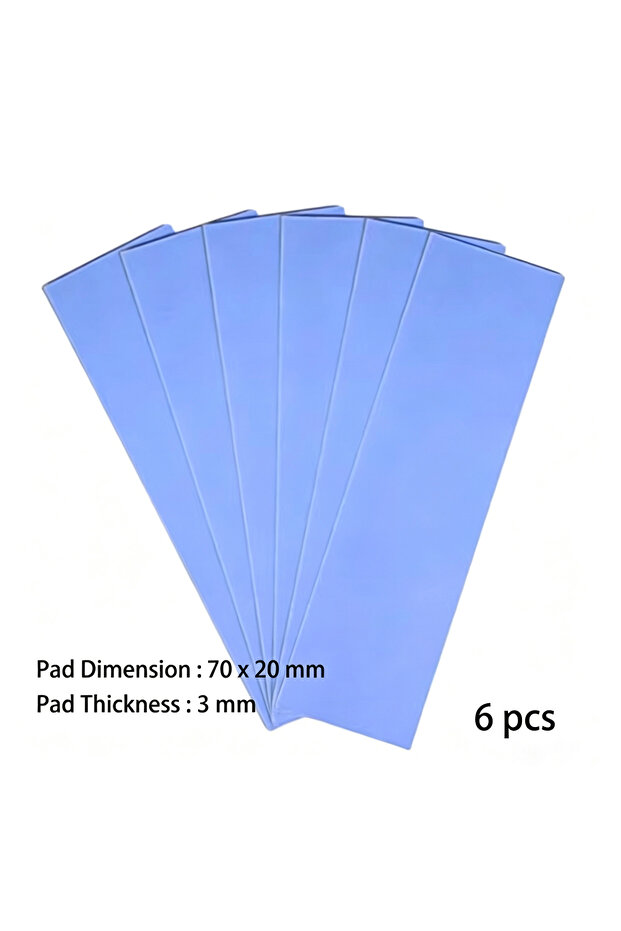 3mm(6pcs) Silicone Thermal Pad - 70x20mm Thermal Pad For M.2 2280 SSD NVMe, CPU, Graphics Card Heats