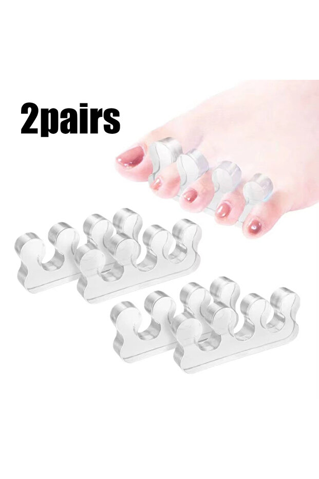 2pairs White 1/2Pairs Toe Separators For Bunion & Nail Polish - Pedicure Toe Spacers & Toenail Divi