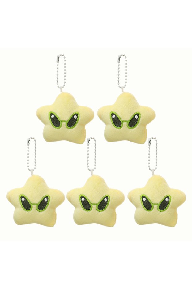 5pcs-02 Fashion Cartoon Cute Green Mini Star Keyring High Beauty Doll Pendant Mobile Phone Rope Bag