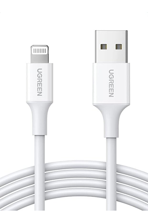 كابل من يو جرين بطول 2 متر نوع USB متوافق مع آيفون 14 وآيفون 13 وآيفون 12 وآيفون 11 وآيباد برو وآيبا