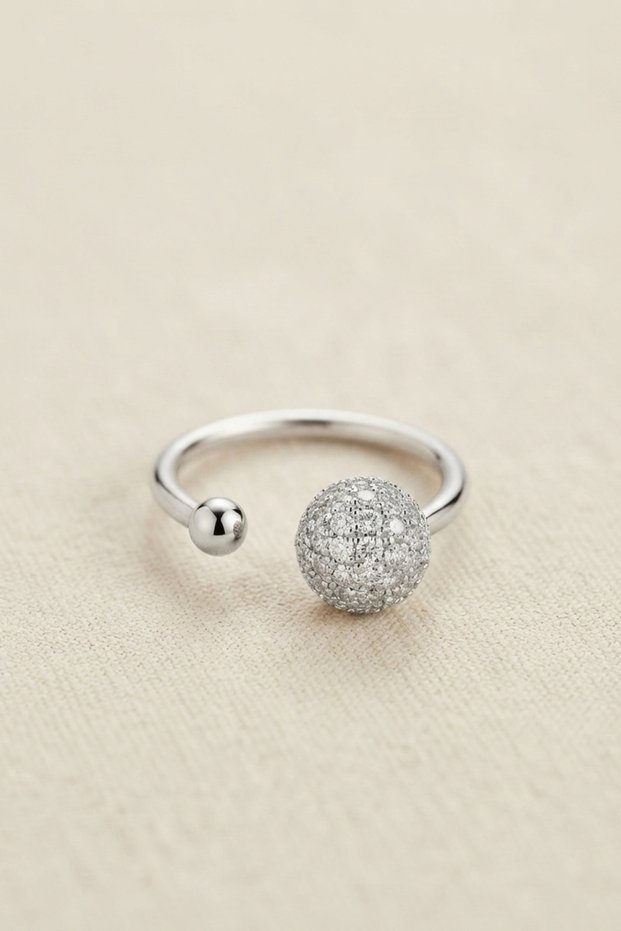 Silver Color Zircon Stone Topcuk Model Women's Ring Tj-Byk4251