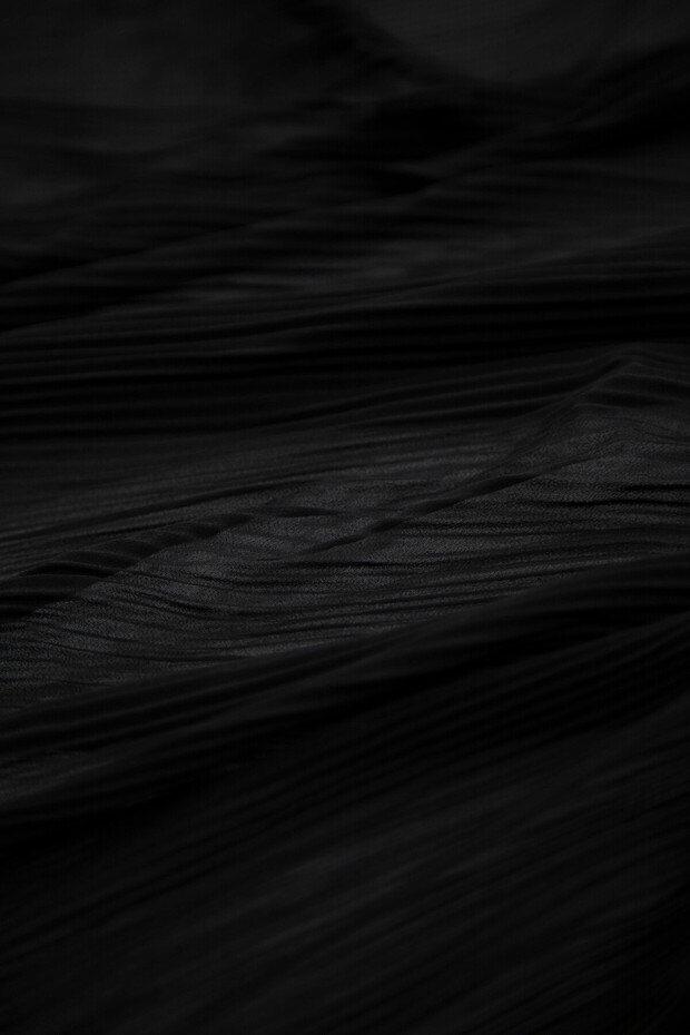 Black Pleated Fabric 100X150 cm for Patchwork and Sewing