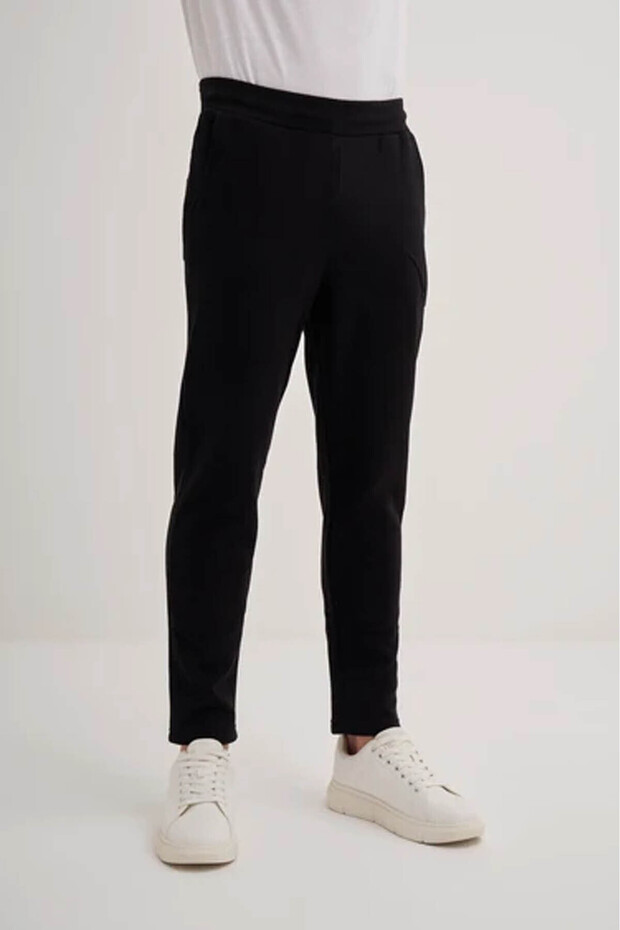Regular Fit Black Men's Sweatpants 86040