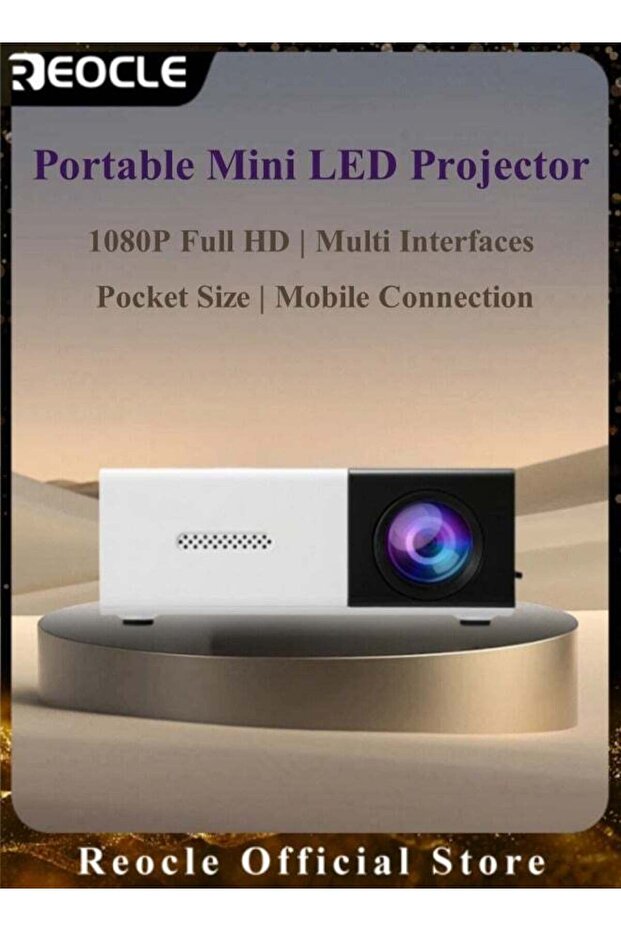 Mini Projector 1080P Full HD Portable Projector Movie Projector Compatible with TV Stick Smartphone & HDMI & USB & Indoor Outdoor Use