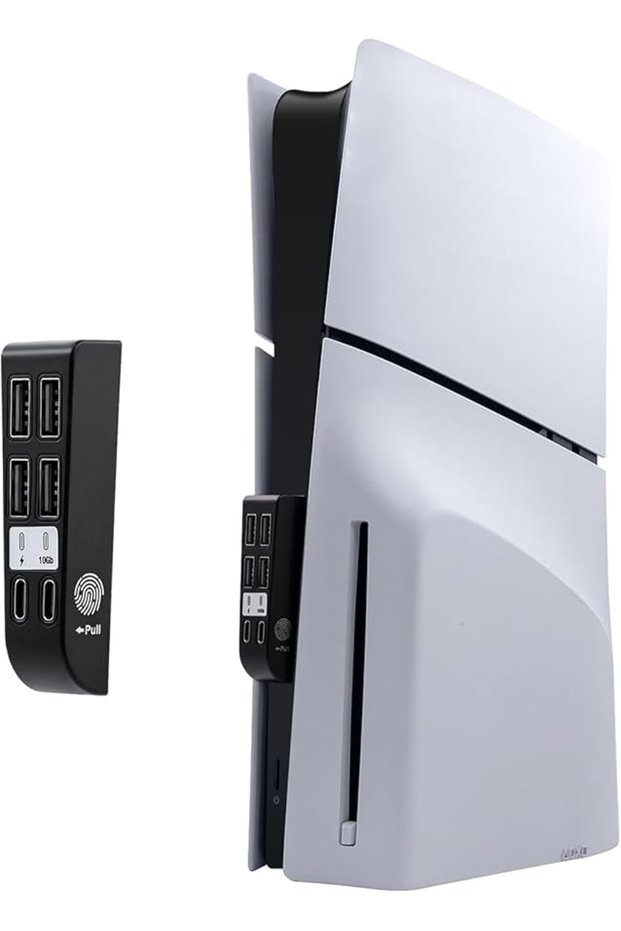 محول USB 6 في 1 لجهاز PS5 Slim، محول توسعة عالي السرعة مع منفذ Type-C واحد، ومنفذ Type-A واحد
