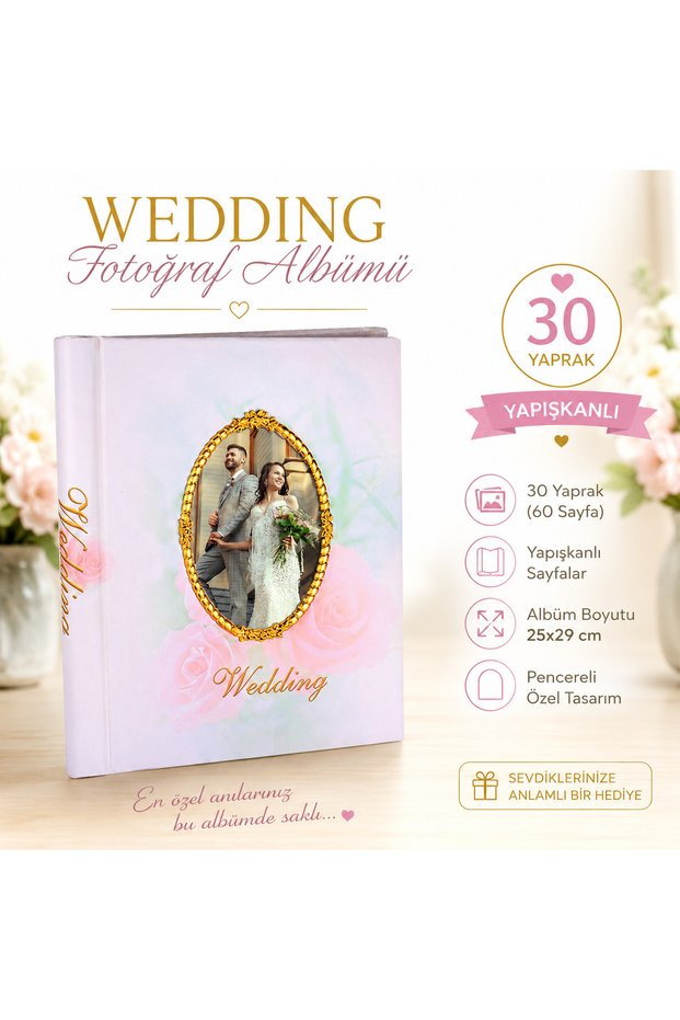 30 Sheets Adhesive Window Wedding Photo Album - 25X29Cm