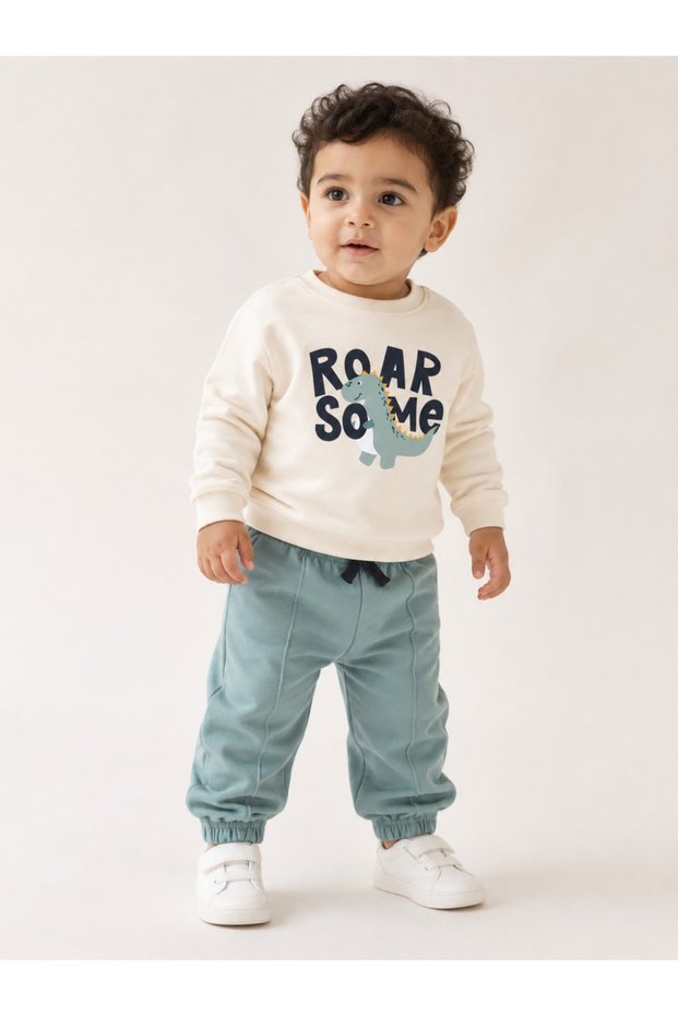 Baby Boys Dinosaur “Roar Some” Sweatshirt & Jogger Pants Set