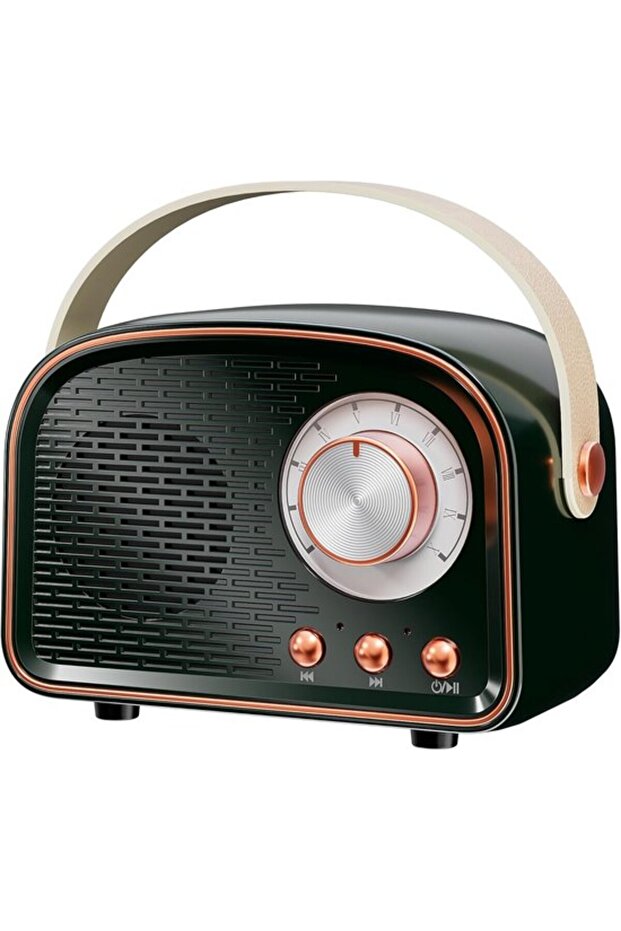 Retro Bluetooth speaker, dark green.