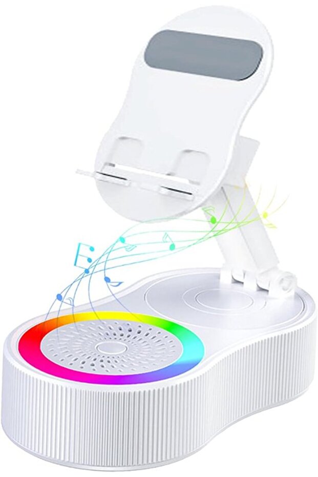 Phone stand wireless speaker, RGB light, 360° foldable.