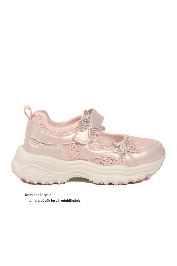 Pink (Narrow Fit) Velcro Girls' Casual Shoes