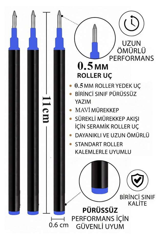 Pilot Pen Refill Ceramic Refill 3 Pieces Gel Pilot Roller Pen Refill Tip