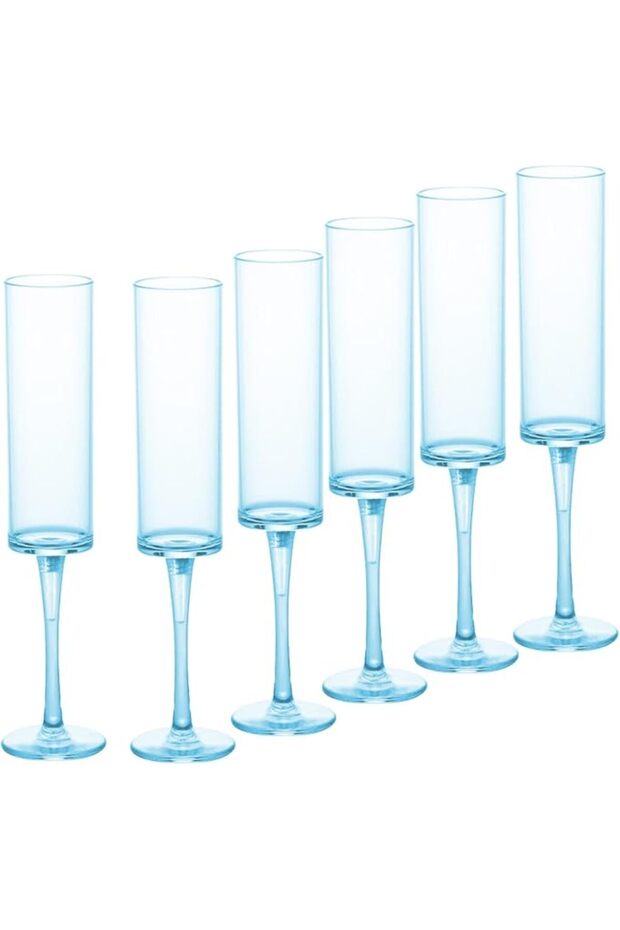 6 Pack Plastic Champagne Flutes, 6 Oz Reusable Acrylic Wine Glasses, Elegant Cocktail Goblets for We