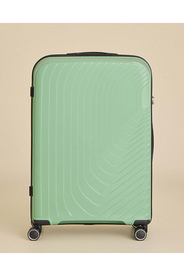 Green Hard Trolley With Built In Lock 28 Inch