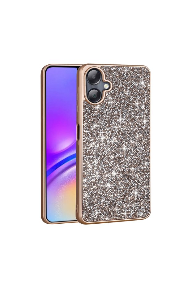 Galaxy A06 Case with Glittering Diamond Stones and Raised Camera Silicone Frame