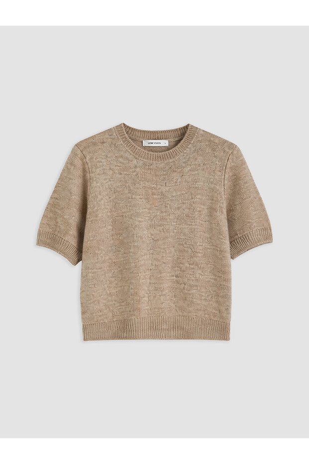Lcw Vision Brown Short Sleeve Women's Knitwear Sweater