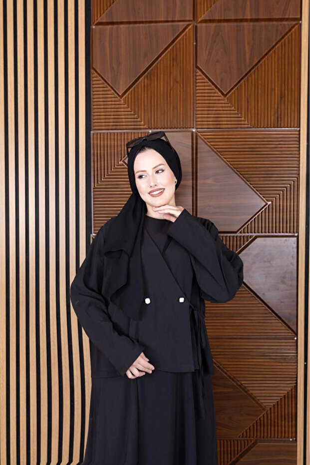 Our Black Ital Modal Fabric Suit Model
