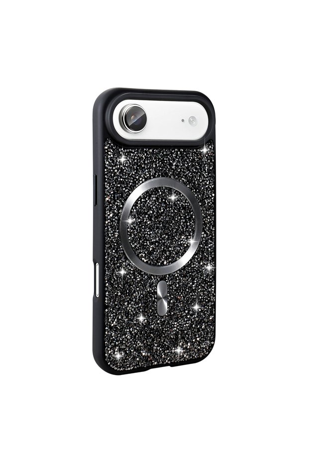 iPhone 17 Air Case with Glitter Diamonds and Magsafe Camera Raised Silicone Frame