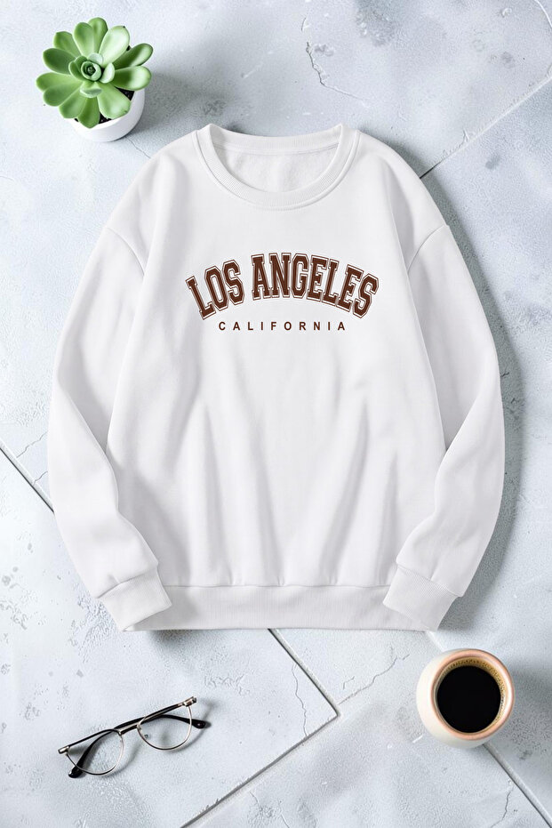 Unisex Los Angeles Printed Crew Neck Sweatshirt