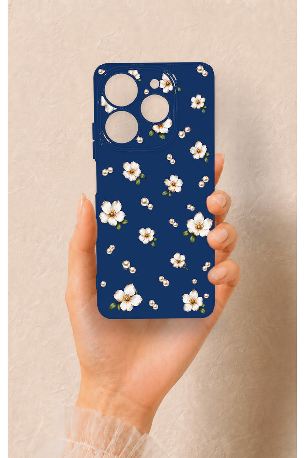 Tecno Spark 10 Pro Compatible Daisy Pearl Patterned Silicone Case