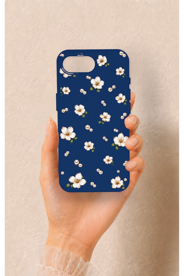 iPhone 16E Compatible Daisy Pearl Pattern Silicone Case