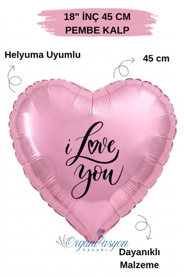 18 Inch 45 cm Foil Balloon | I Love You Printed | Valentine's Day Love Balloon Anniversary Marriage Proposal