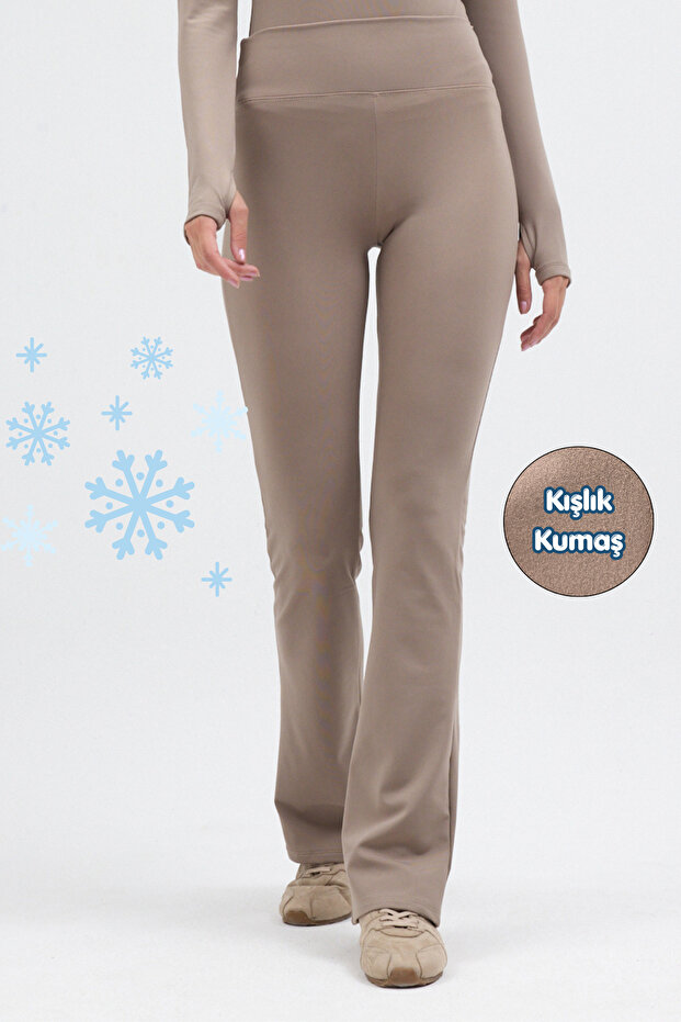 Women's Winter Fleece-Lined High-Waist Shaping Flared Leggings