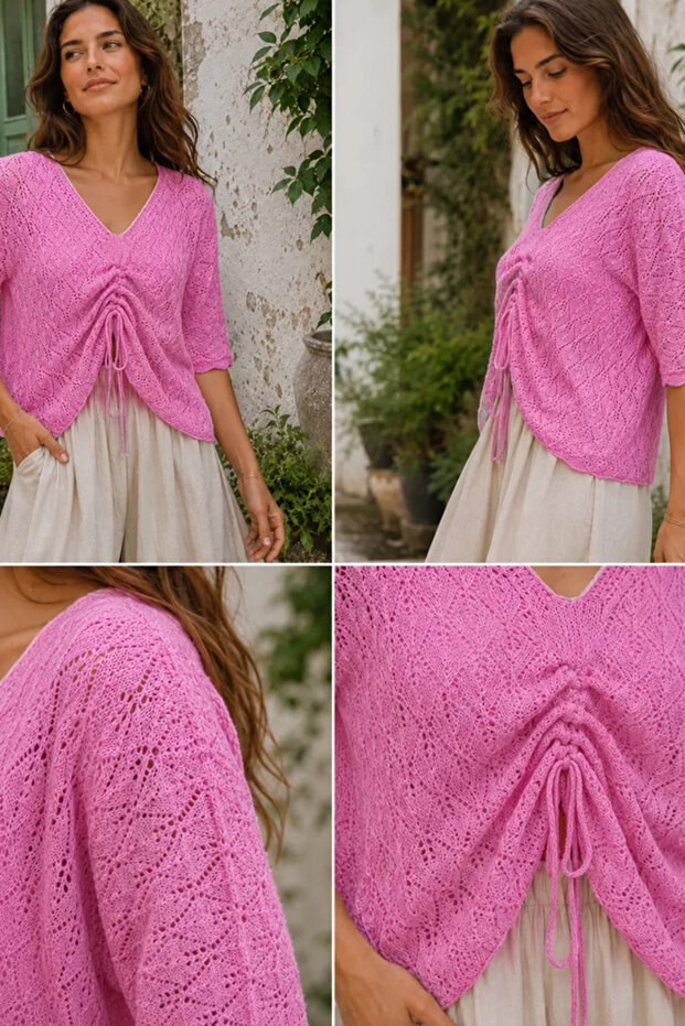 Gülseli Front Gathered Knitwear Blouse