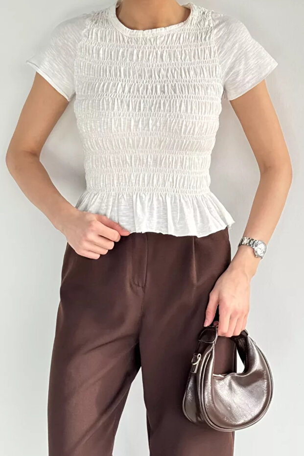 Women's Crew Neck Gipeli Lycra Blouse