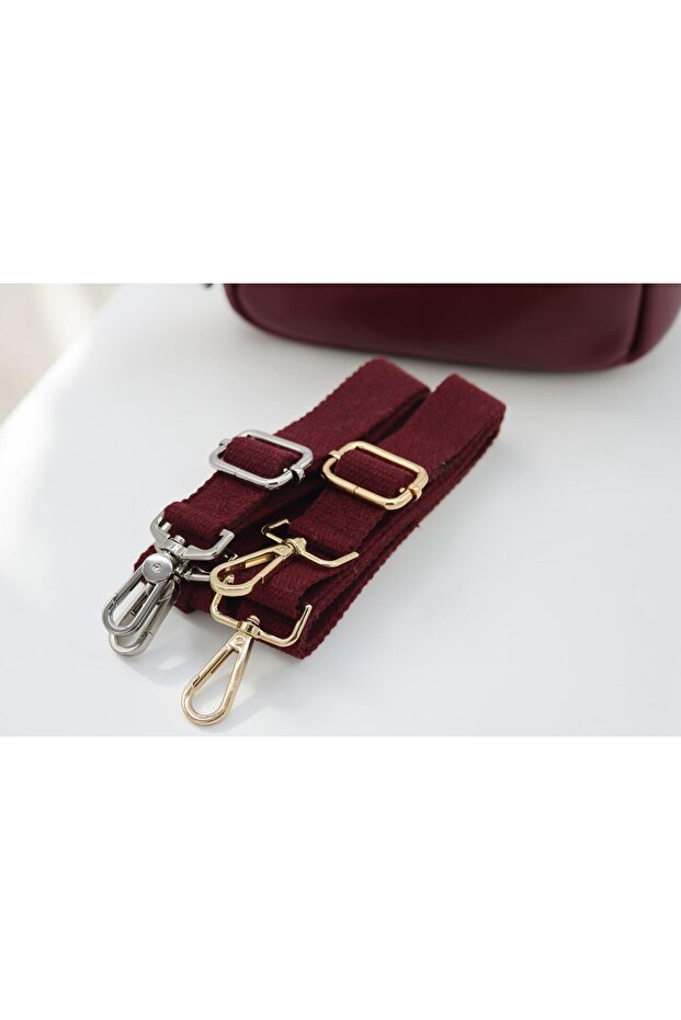 3cm Burgundy Cotton Adjustable Bag Strap
